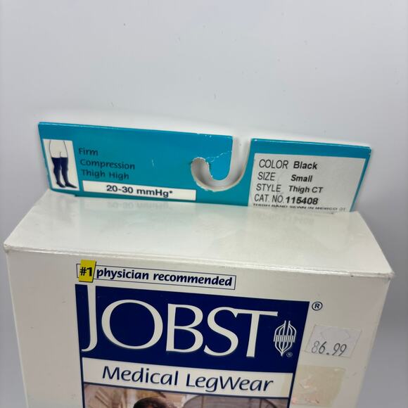 Jobst Compression Socks 20-30 mmHg Mens Small Thigh High Black Medical Legwear - Picture 2 of 9